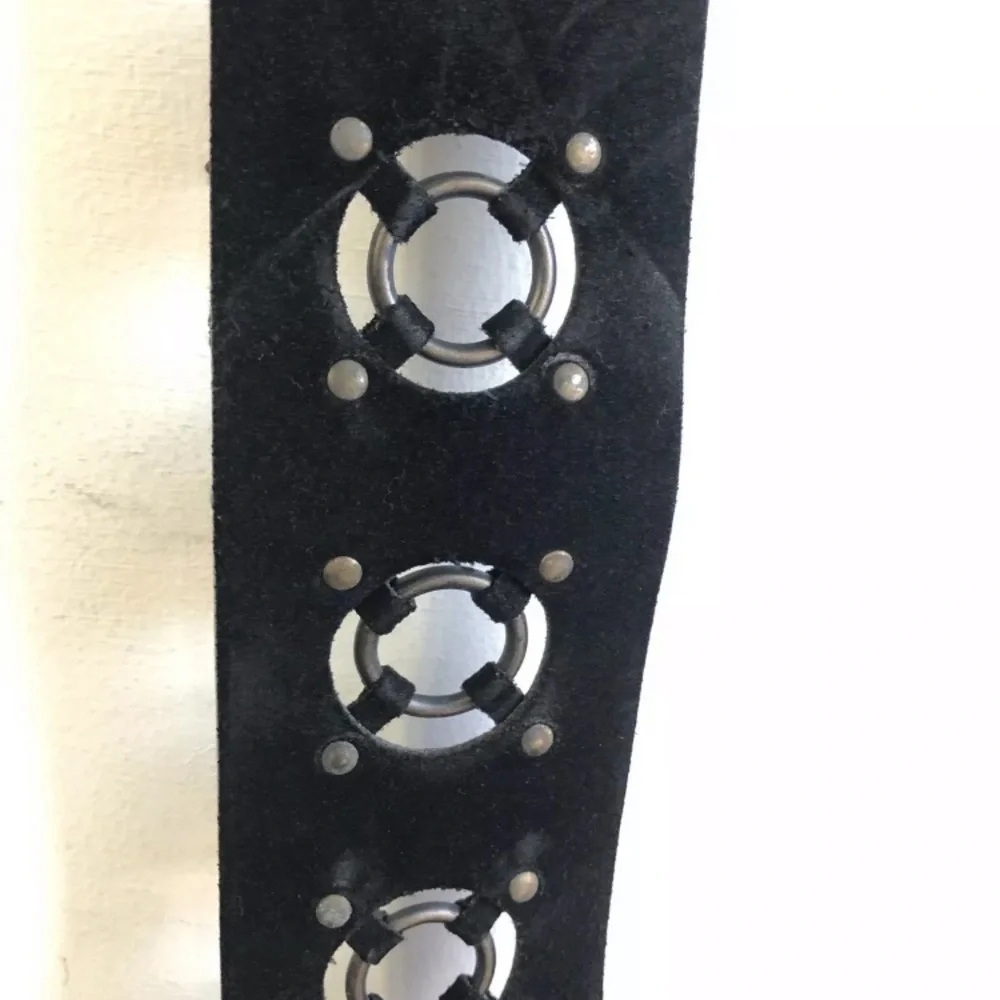 🔥 DOLCE & GABBANA BLACK SUEDE‎ & LEATHER BELT D&G
